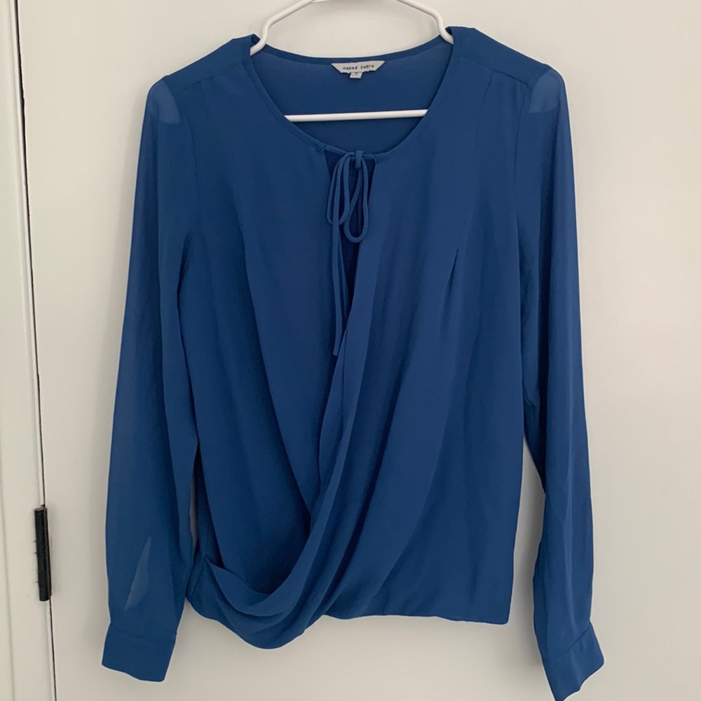 Blue Wrap Top/Blouse